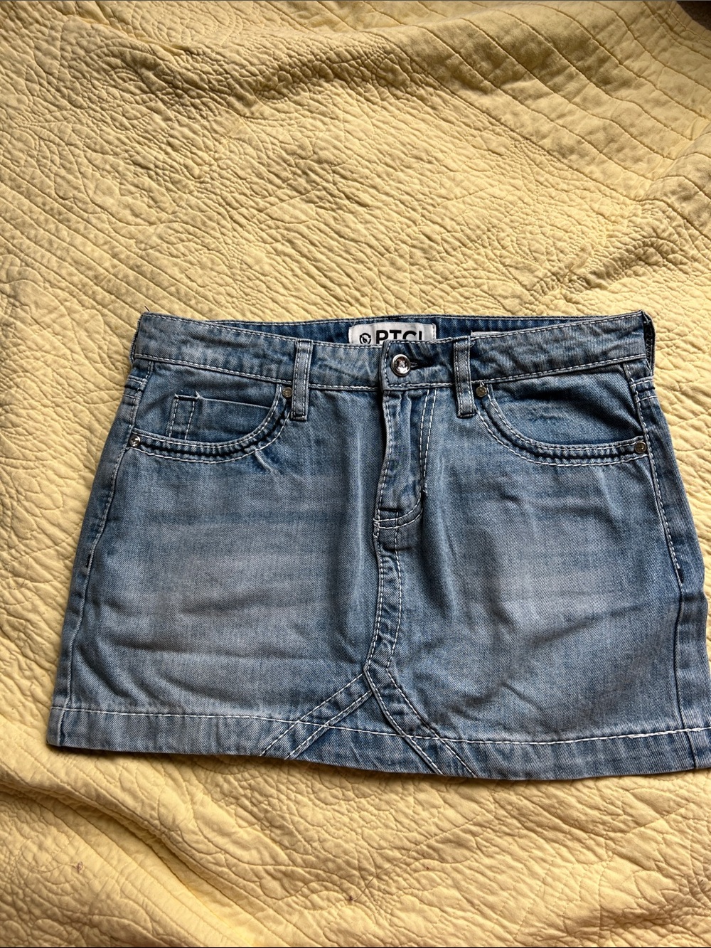 PTCL Embellished Pocket Denim Mini Skirt